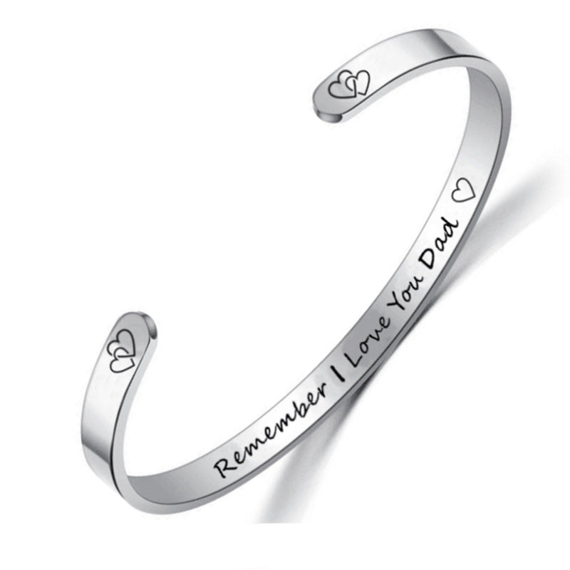 Wholesale Open C Shape Lettering Bracelet Titanium Steel